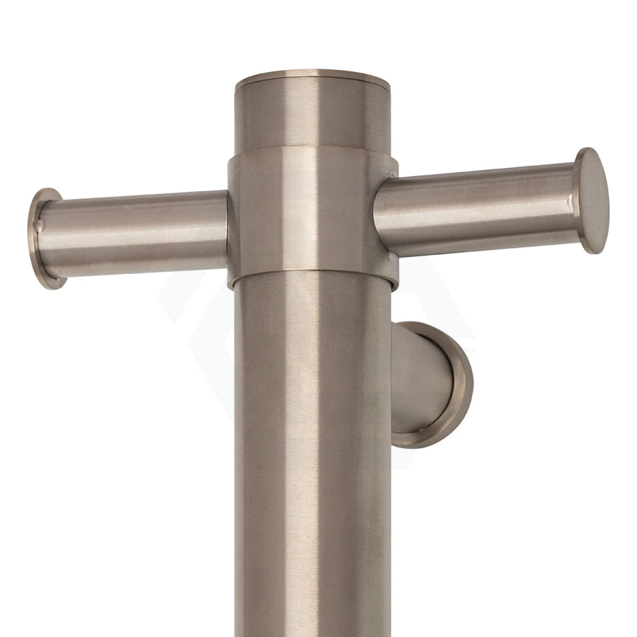 N#4(Nickel) Thermogroup 900Mm Brushed Nickel Straight Round Vertical Single Heated Towel Rail Rails