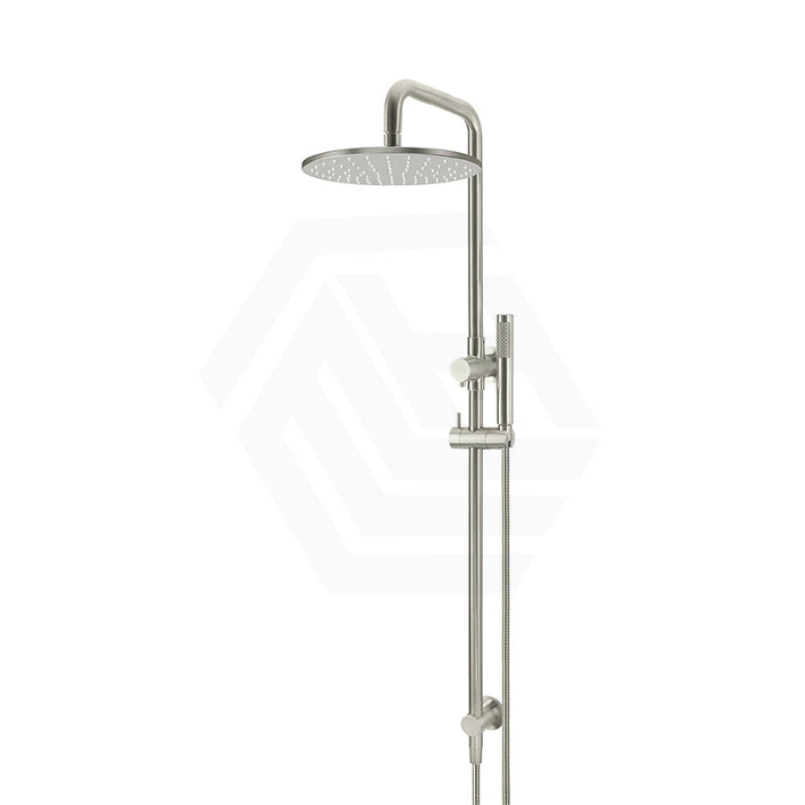 N#5(Nickel) Meir 300Mm Round Brushed Nickel Twin Shower Station Universal Water Inlet Showers