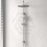 N#3(Nickel) Meir 300Mm Round Pvd Brushed Nickel Twin Shower Station Universal Water Inlet 3