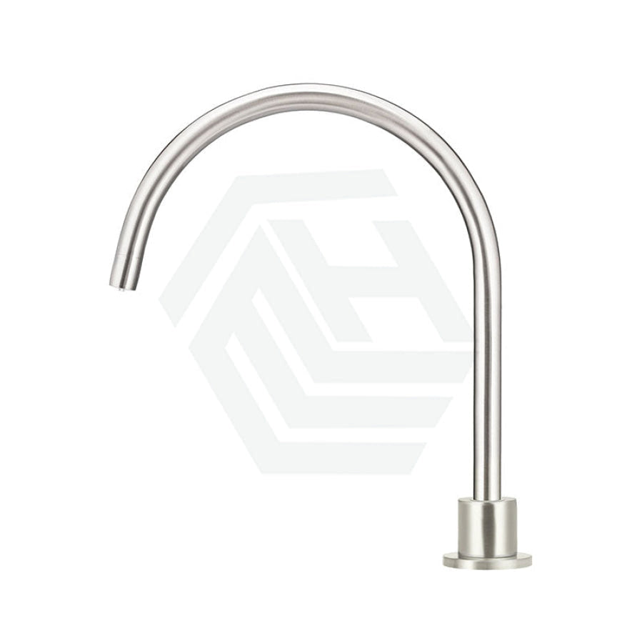 N#3(Nickel) Meir Brushed Nickel Round Gooseneck High - Rise Swivel Hob Spout Basin/Bath Outlet