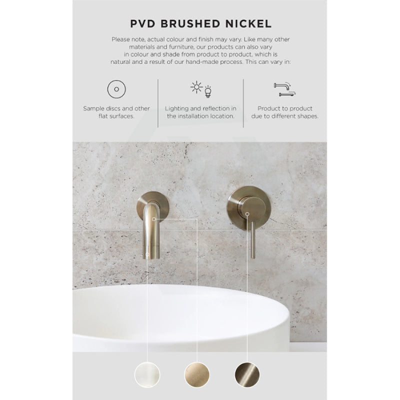 Meir Circular Wall Taps Quarter Turn Pvd Brushed Nickel Top Assemblies