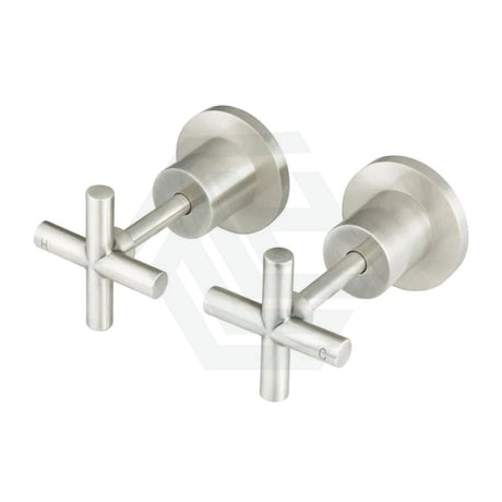 N#5(Nickel) Meir Round Cross Handle Jumper Valve Wall Top Assemblies Brushed Nickel