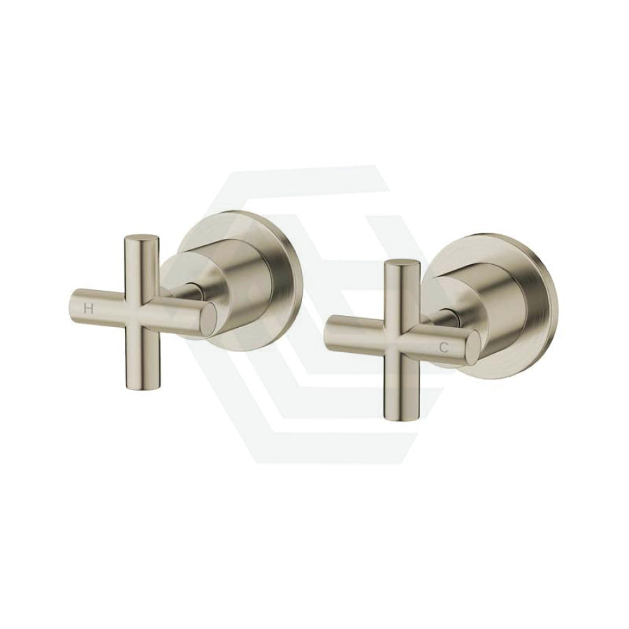 N#3(Nickel) Meir Round Cross Handle Jumper Valve Wall Top Assemblies Brushed Nickel