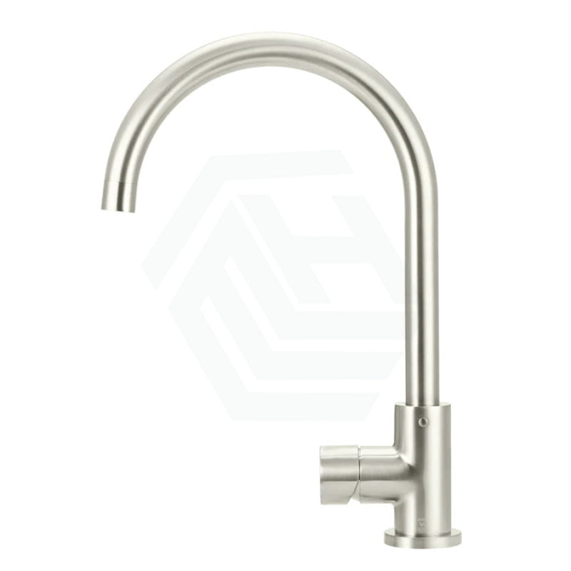 Meir Round Gooseneck 360¡ã Swivel Kitchen Mixer Tap With Pinless Handle Pvd Brushed Nickel Sink