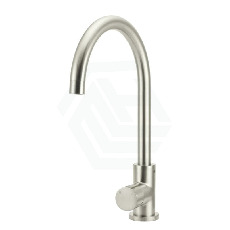 Meir Round Gooseneck 360¡ã Swivel Kitchen Mixer Tap With Pinless Handle Pvd Brushed Nickel Sink