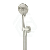 N#5(Nickel) Meir Round Three Function Hand Shower On Fixed Bracket Pvd Brushed Nickel Handheld Sets