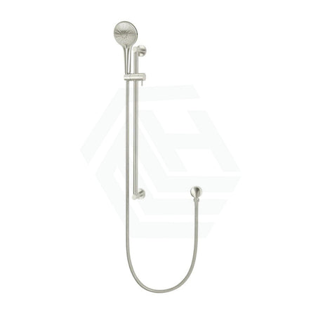 N#5(Nickel) Meir Round Three Function Hand Shower On Rail Column Pvd Brushed Nickel With Handheld