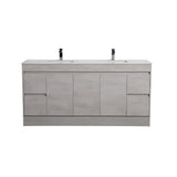 750-1800mm Freestanding With Kickboard Vanity Concrete Grey Finish Plywood Cabinet ONLY for Bathroom