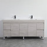 600-1800mm Freestanding With Legs Vanity Concrete Grey Finish Plywood Cabinet ONLY for Bathroom