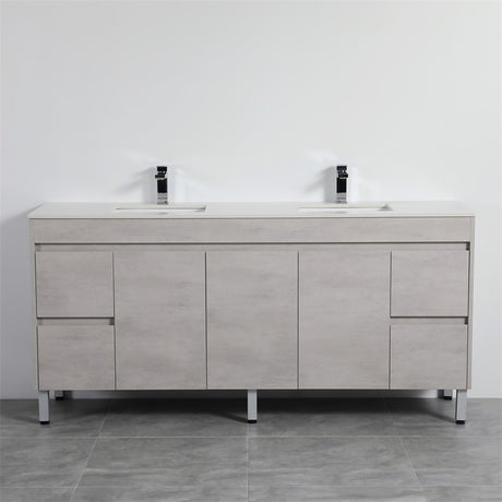 750-1800mm Freestanding With Legs Vanity Concrete Grey Finish Plywood Cabinet ONLY for Bathroom