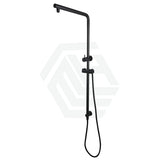 Right Angle Round Matt Black Twin Shower Rail Top Water Inlet