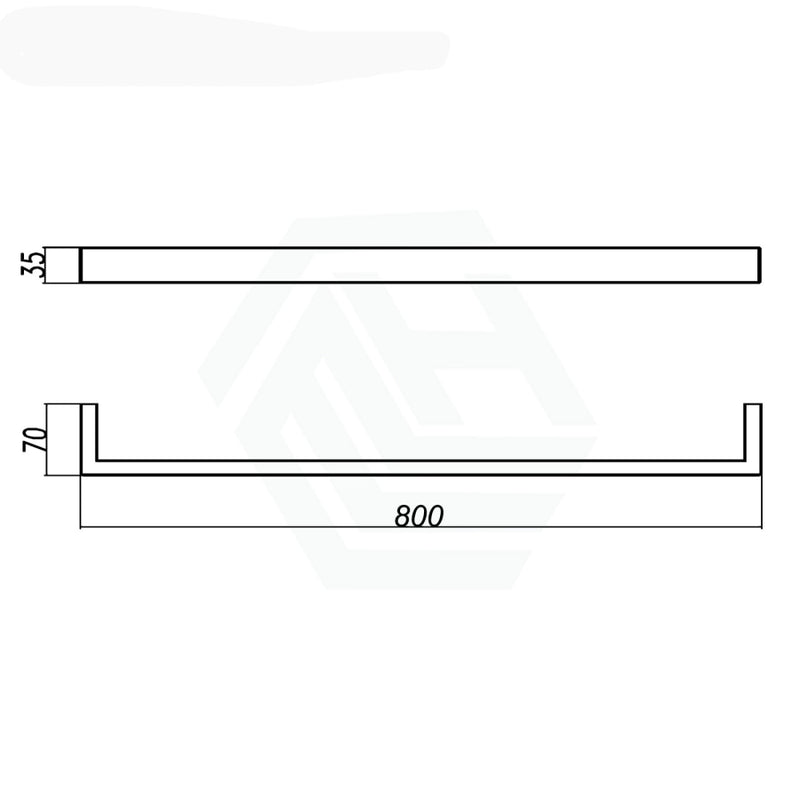 Norico Cavallo 600/800Mm Square Chrome Single Towel Rail Stainless Steel 304 Bathroom Products