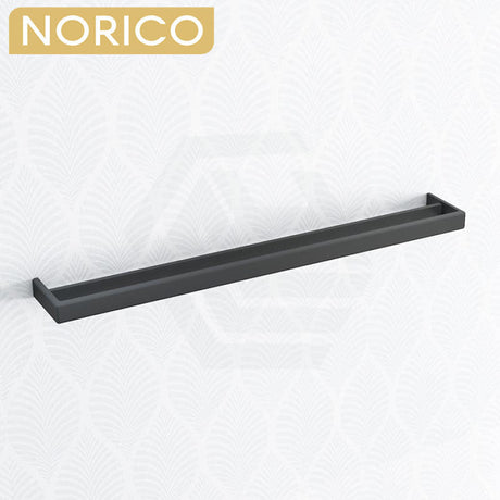 Cavallo Square Black Double Towel Rail 800mm