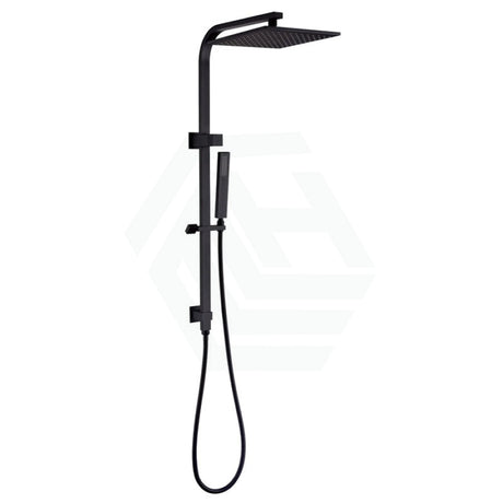 Norico Esperia 10 Inch 250Mm Square Matt Black Twin Shower Station Top Water Inlet Showers