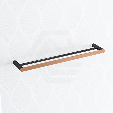 Norico Esperia 600/800Mm Black & Rose Gold Double Towel Rail Stainless Steel 304 Multi-Colour Rails