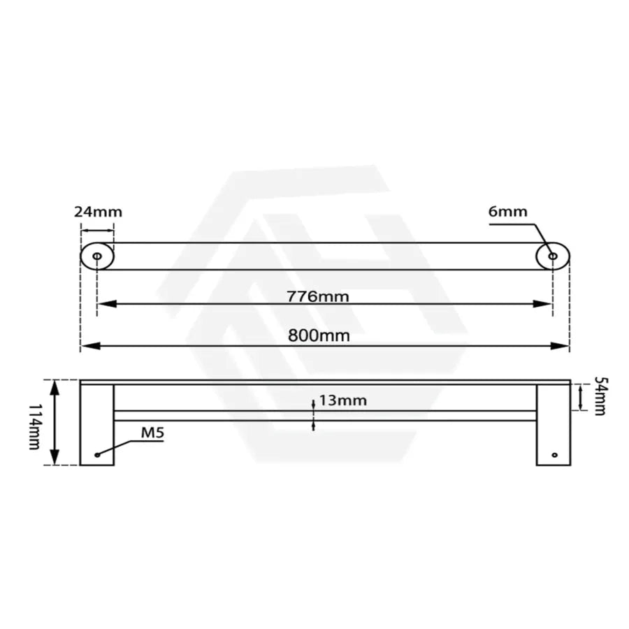 Esperia 600/800Mm Black Double Towel Rail Stainless Steel 304 Wall Mounted Bathroom Products