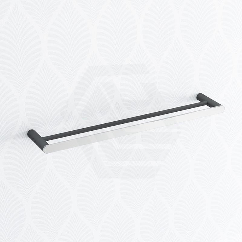 Norico Esperia Chrome & Matt Black Double Towel Rail 600/800Mm Stainless Steel 304 Wall Mounted