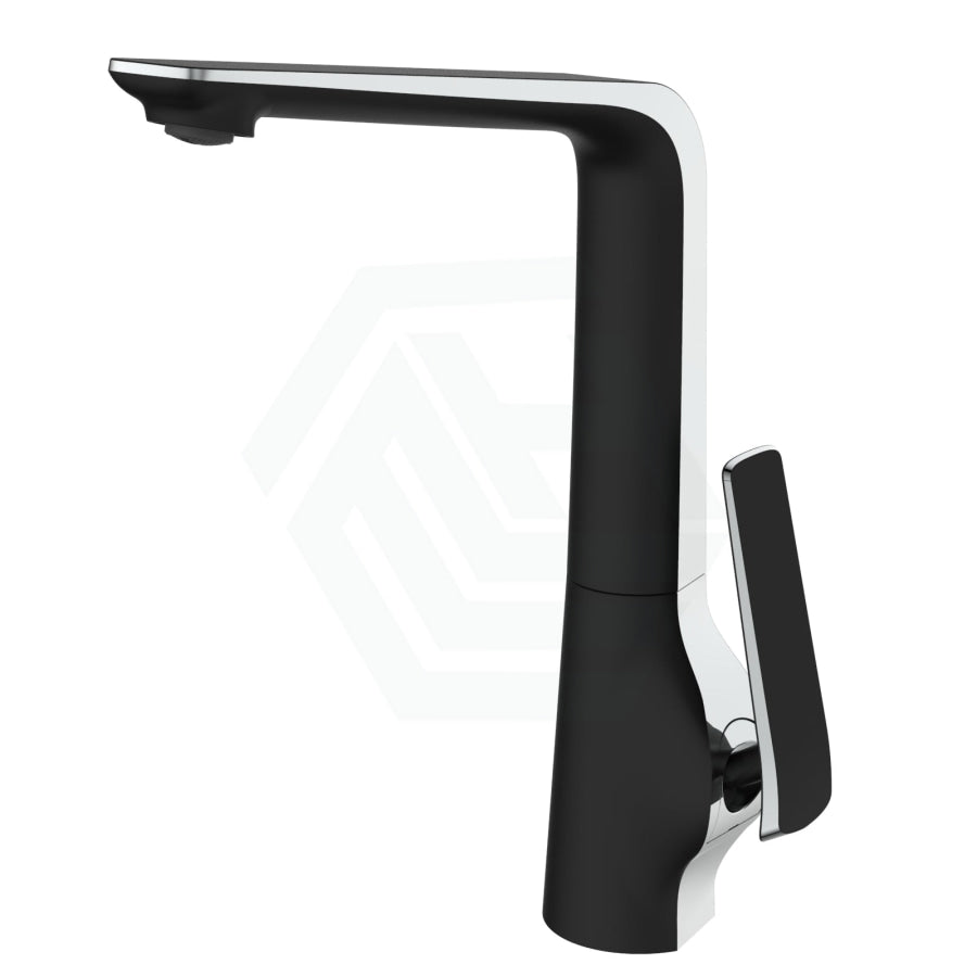 Esperia Tall Brass Kitchen Mixer Tap Chrome Black