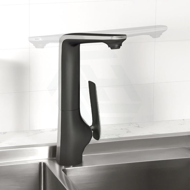 Norico Esperia Chrome & Matt Black Solid Brass Tall Basin Mixer For Kitchen Kitchen Products