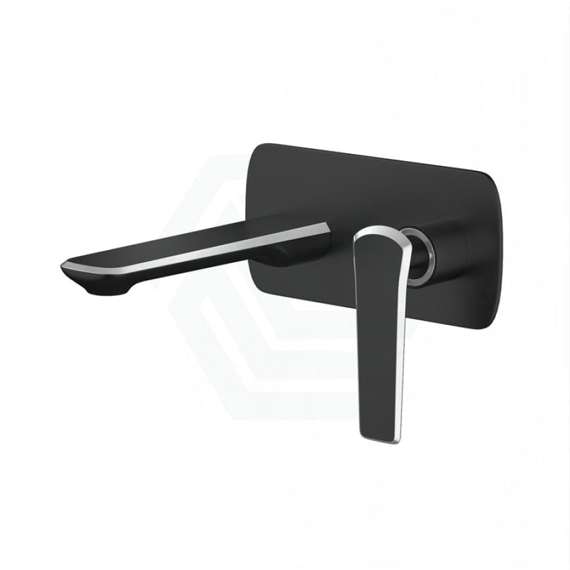 Norico Esperia Chrome & Matt Black Solid Brass Wall Mixer With Spout For Bathtubs Multi-Colour