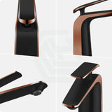 Norico Esperia Matt Black & Rose Gold Solid Brass Mixer Tap For Basins Bathroom Products