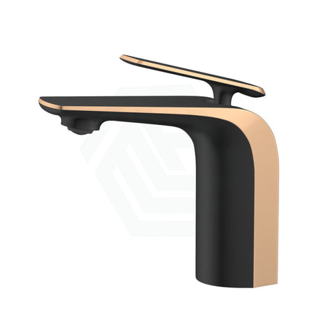 Norico Esperia Matt Black & Rose Gold Solid Brass Mixer Tap For Basins Multi-Colour Short Basin