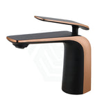 Solid Brass Short Basin Mixer Tap Black Rose Gold