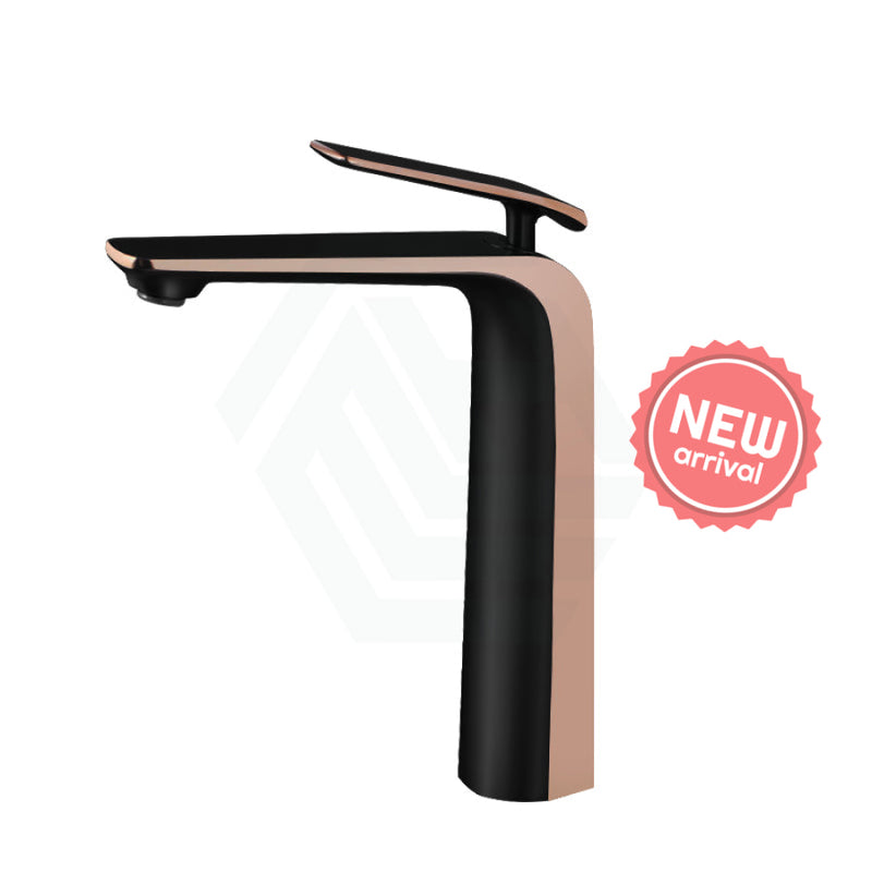 Esperia Brass Tall Basin Mixer Tap Black Rose Gold