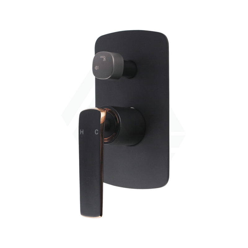 Esperia Brass Wall Mixer with Diverter Black Rose Gold