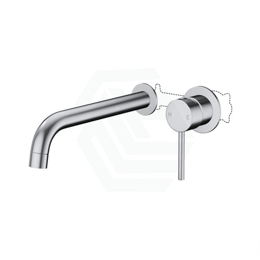 Norico Round Chrome Bath/Basin Wall Mixer With Spout Set Brass