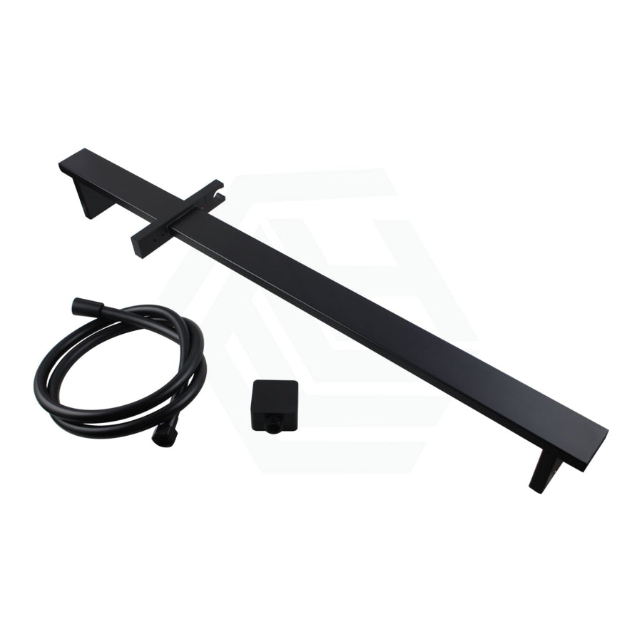 Square Black Sliding Shower Rail With 3 Mode Handheld Set