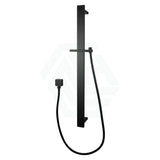 Square Black Sliding Shower Rail With 3 Mode Handheld Set