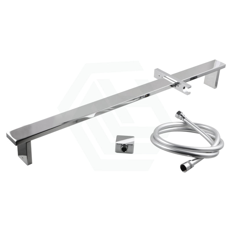 Square Chrome Sliding Shower Rail With 3 Mode Handheld Set