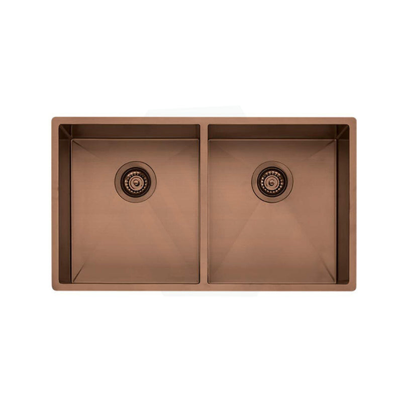 Oliveri 780X445X210Mm Spectra Rose Gold Double Bowls 1.2Mm Thick Copper Sink Stainless Steel Kitchen