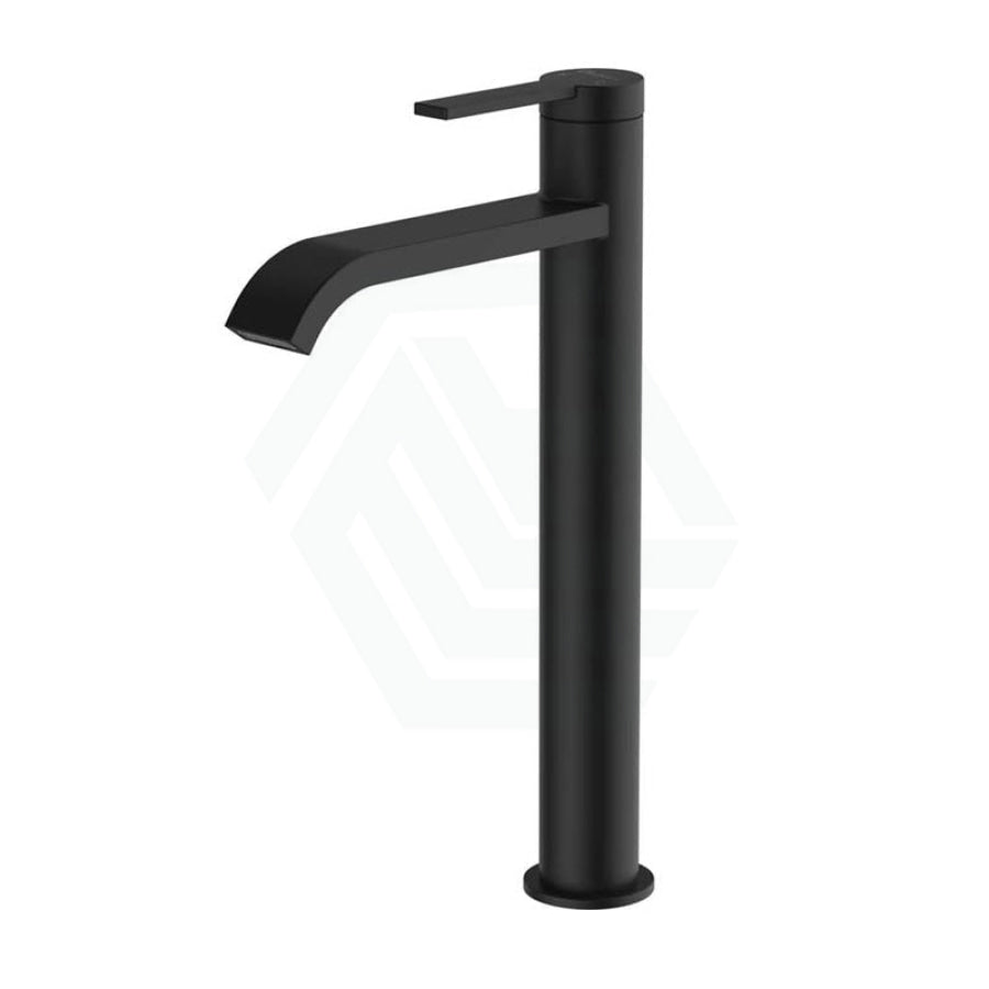 Oliveri Barcelona Brass Matt Black Tower Basin Mixer Tap For Vanity And Sink Tall Mixers