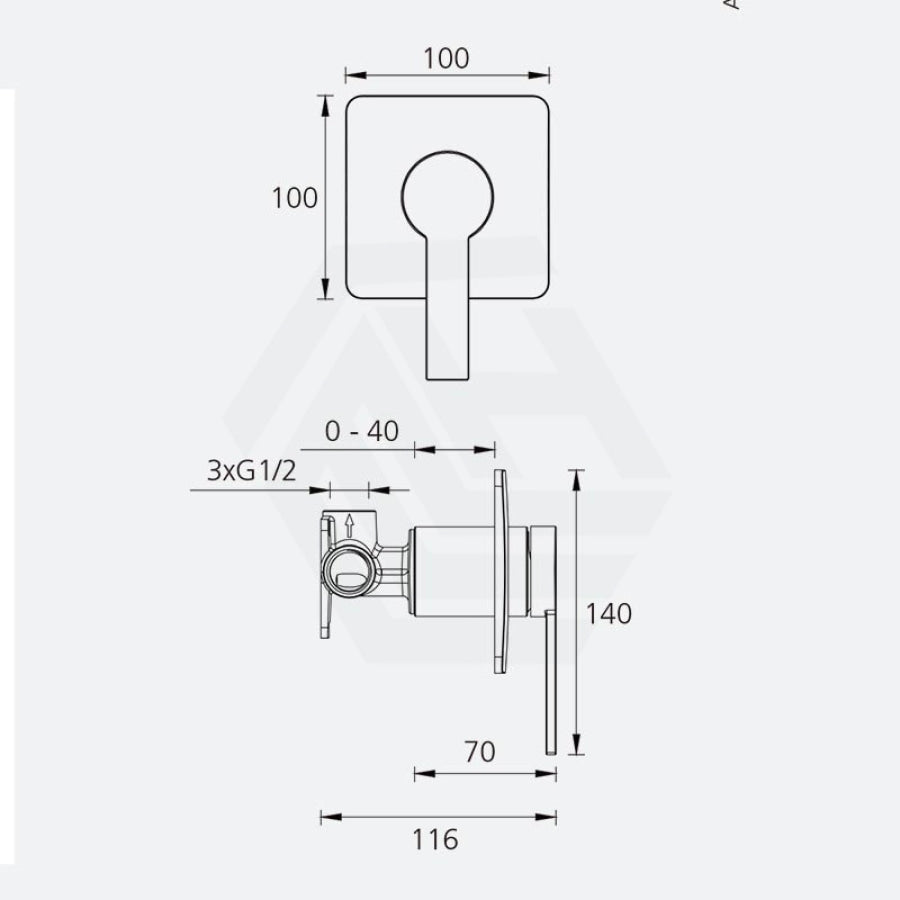 Oliveri Barcelona Chrome Brass Wall Mixer for Shower and Bath