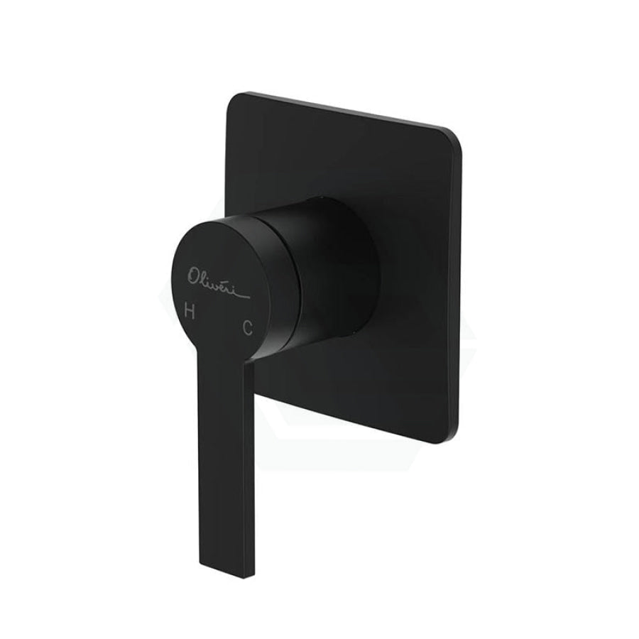 Oliveri Barcelona Matt Black Brass Wall Mixer For Shower And Bath Mixers