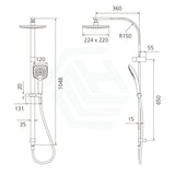 Oliveri Monaco Chrome Square Twin Shower Dual Shower Set 3 Functions