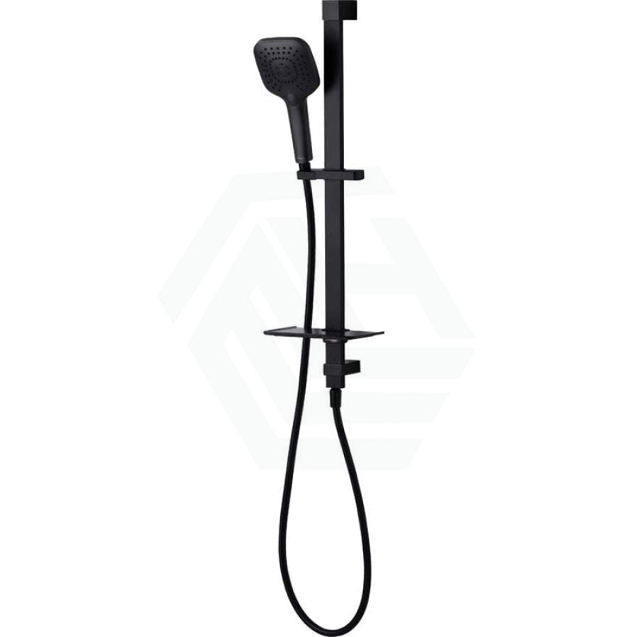 Oliveri Monaco Matt Black Square Shower Rail With Handheld 3 Functions