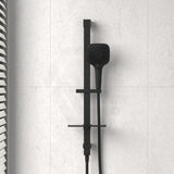 Oliveri Monaco Matt Black Square Shower Rail With Handheld 3 Functions