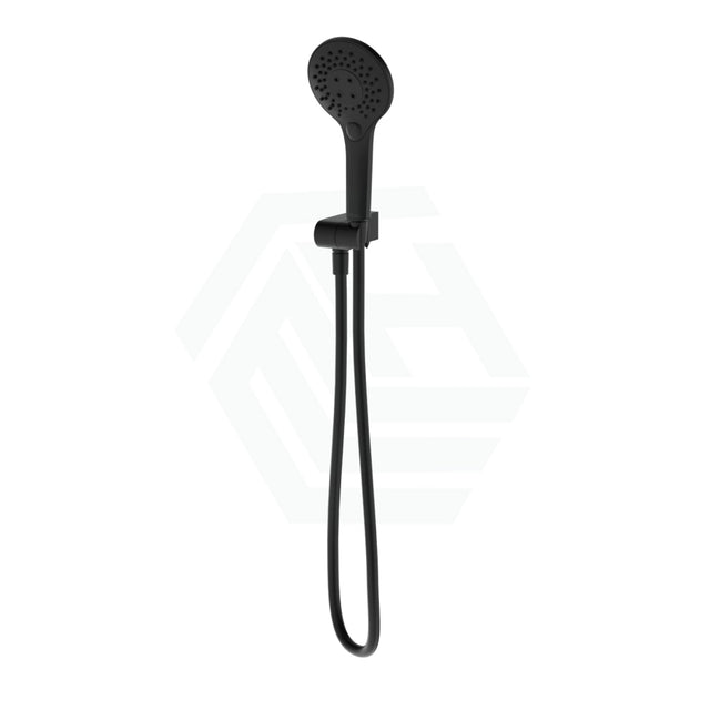 Oliveri Rome Matt Black Round Hand Shower With Bracket 3 Functions Handheld Showers