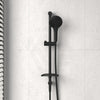 Oliveri Rome Matt Black Round Shower Rail With Handheld 3 Functions