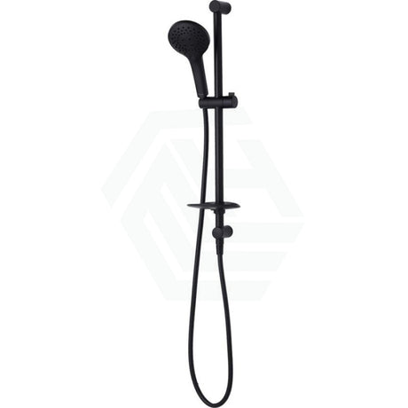 Oliveri Rome Matt Black Round Shower Rail With Handheld 3 Functions