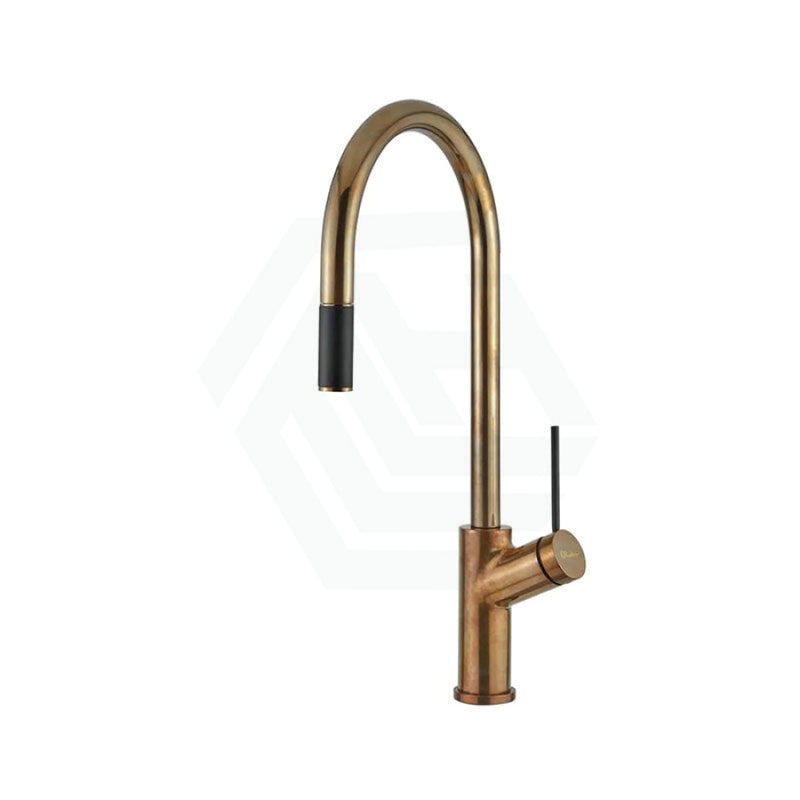 Oliveri Vilo Natural Brass Pull Out Kitchen Mixer Tap Sink Mixers