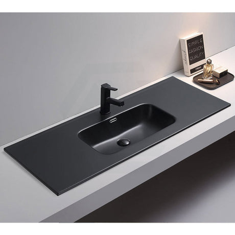 Olivia Ceramic Top For Bathroom Vanity Matt Black 600/750/900/1200/1220 1200Mm (Single Bowl) Tops