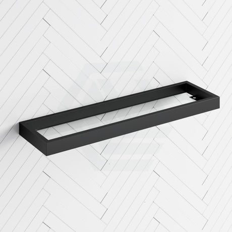 Omar Black Glass Shelf Single Layer Storage Stainless Steel Back To Wall Bathroom Shelves