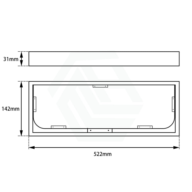 Omar Black Glass Shelf Single Layer Storage Stainless Steel