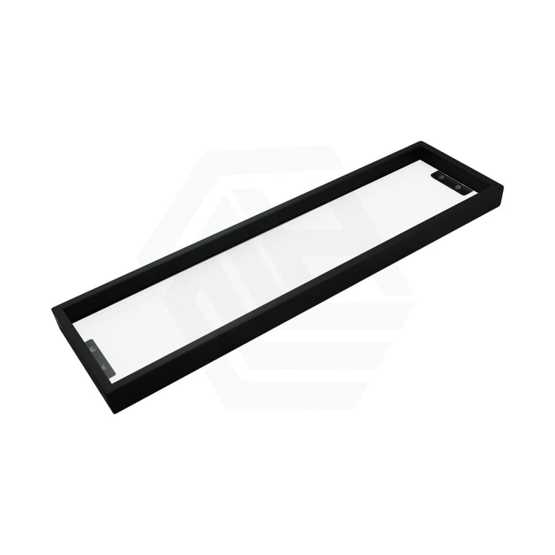 Glass Shelf Single Layer Stainless Steel Omar Matt Black