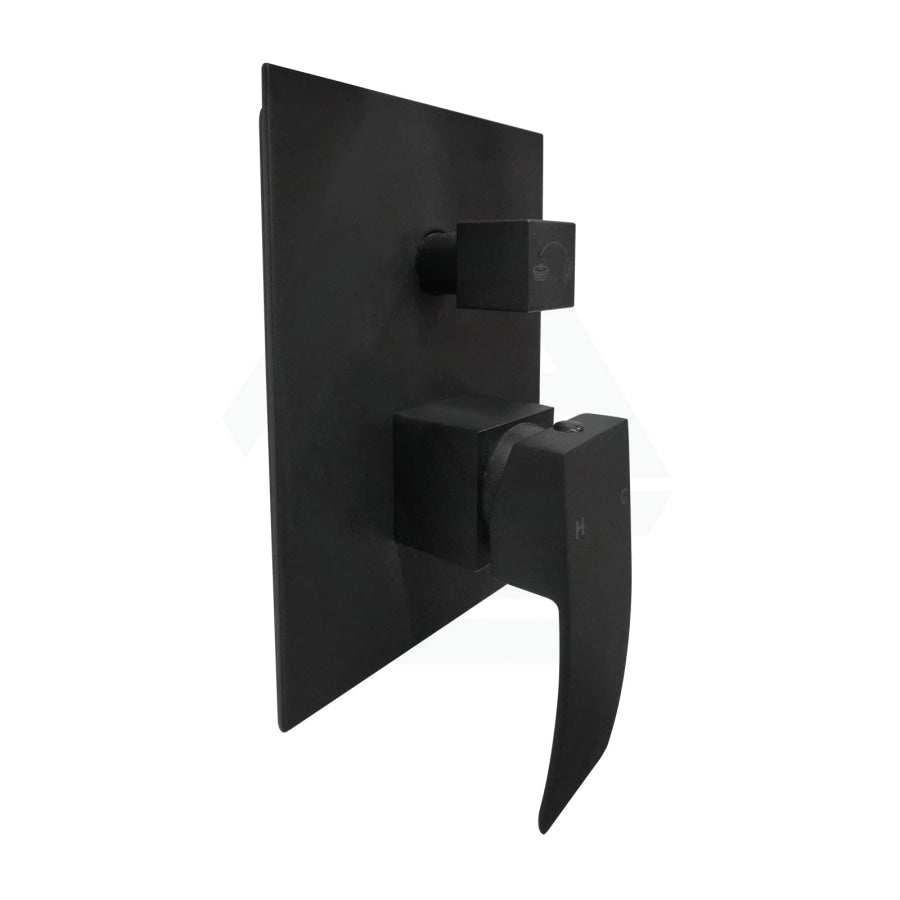 Omar Square Black Bath/shower Mixer With Diverter Wall Mounted Bathroom Products