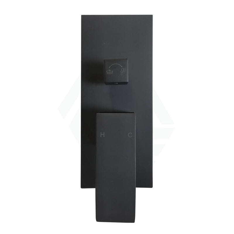 Omar Square Black Shower/bath Wall Mixer With Diverter Long Cover Mounted Bathroom Products